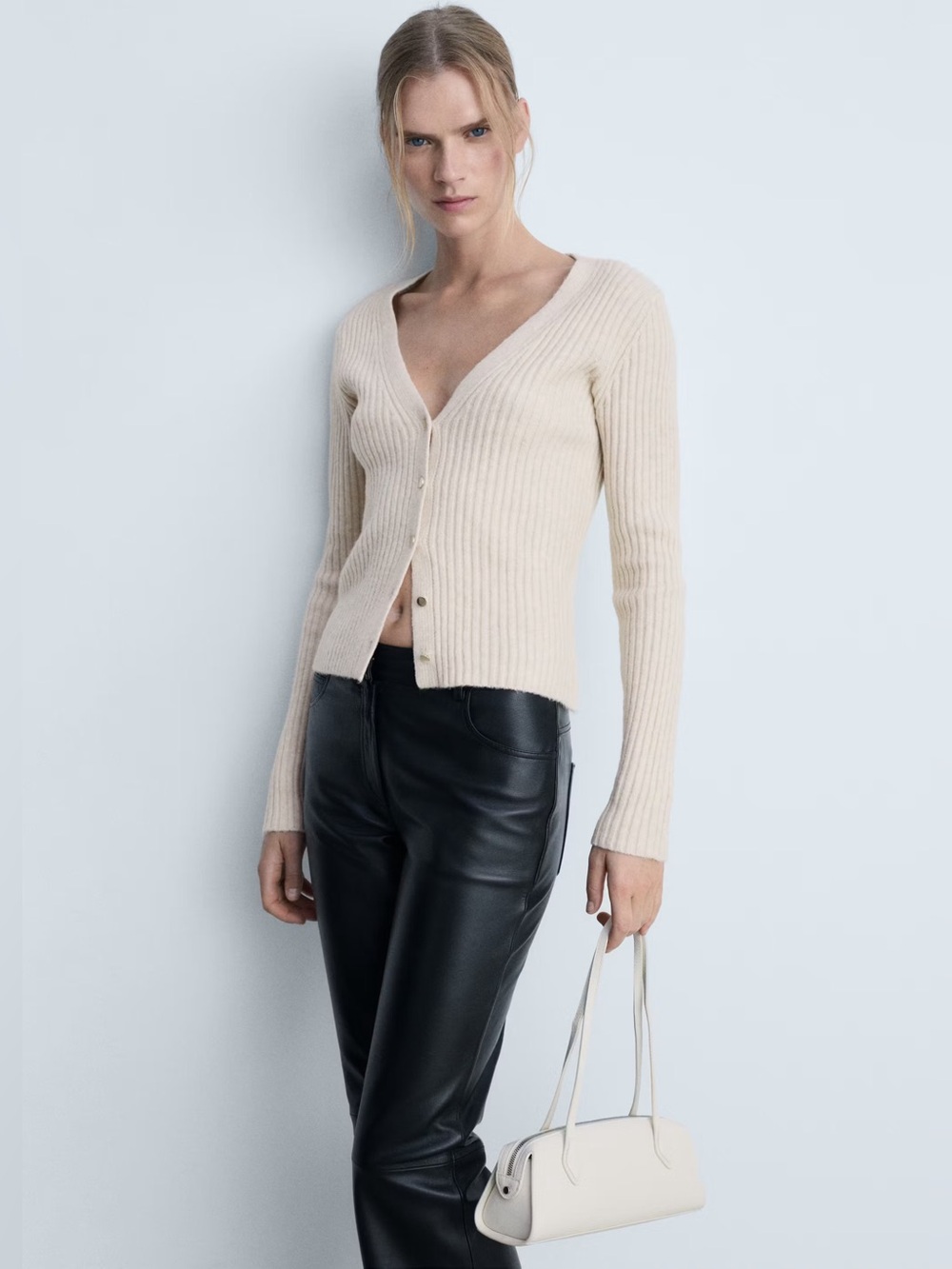 Mango Cream knitted cardigan NWT